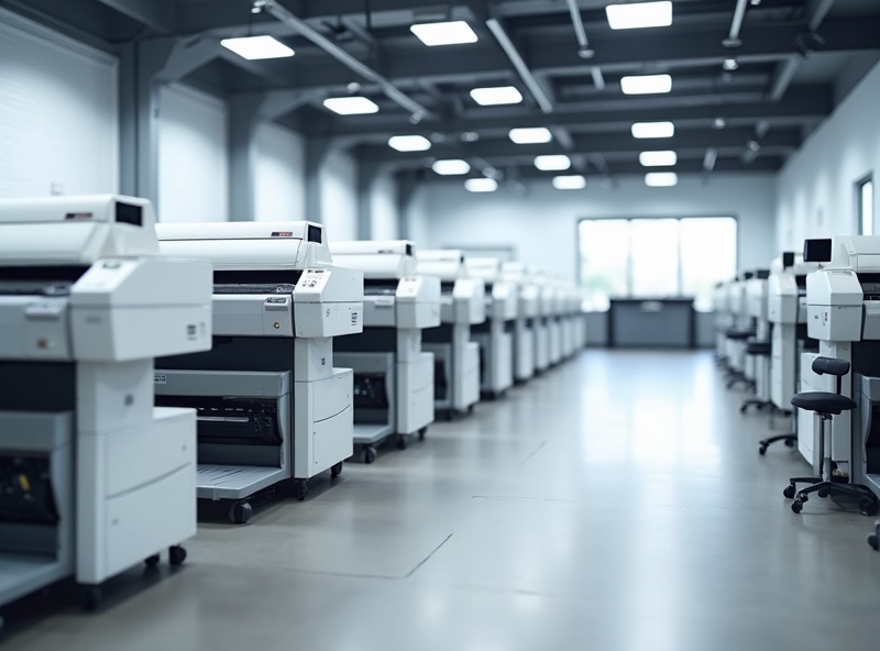 Wide format plotters and printers on display in showroom